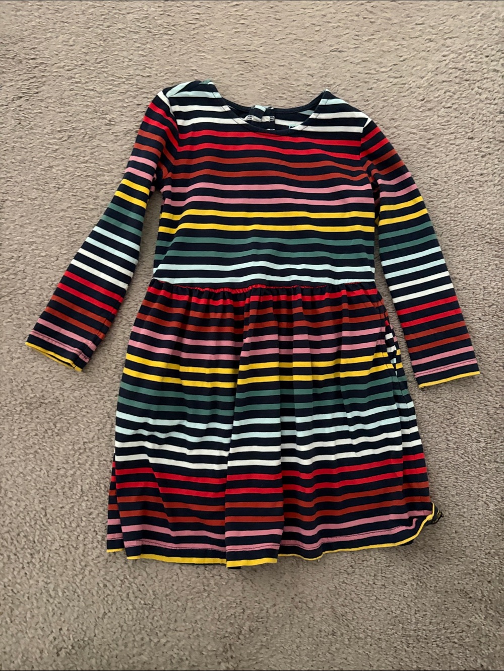 Primary Multicolor Striped Long-Sleeve Knit Dress